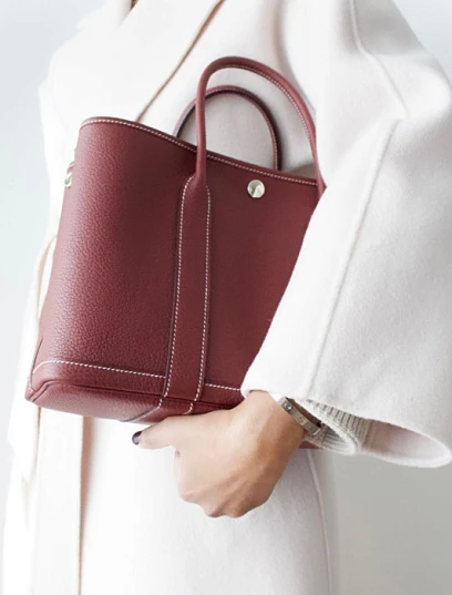 HERMES Женская сумка Garden party 30 см 54/Rouge Garance Vache Country