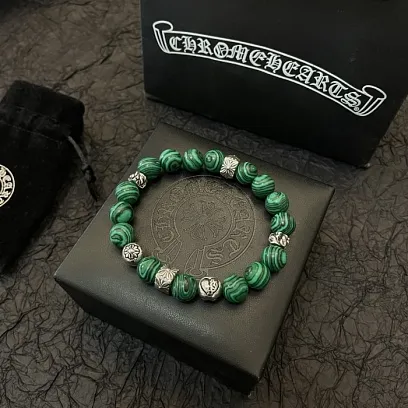 CHROME HEARTS Мужской браслет с бирюзой зеленый