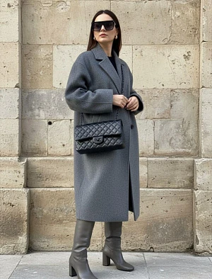 CHANEL Женская сумка Classic Flap CF25 черная стеганая