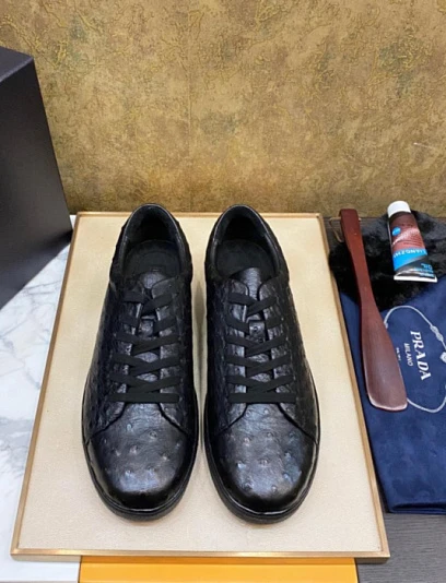 PRADA Мужские кеды из кожи страуса