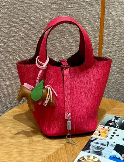 HERMES Женская сумка Picotin Lock 18 см i6/Rose extreme Clemence