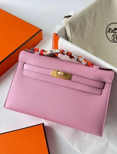 HERMES Женская сумка Kelly Pochette 22 см x9/mauve Epsom