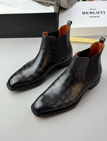 BERLUTI Мужские ботинки из воловьей кожи 