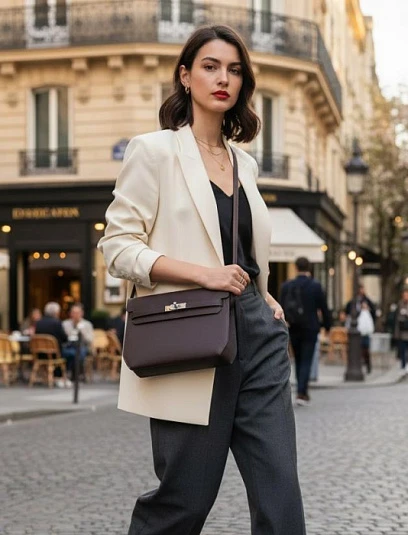 HERMES Женская сумка Kelly Depeches 25 см 46/Ebene Togo