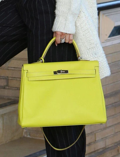 HERMES Женская сумка Kelly 32 см 9R/Lime Swift