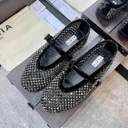ALAIA Женские балетки cо стразами