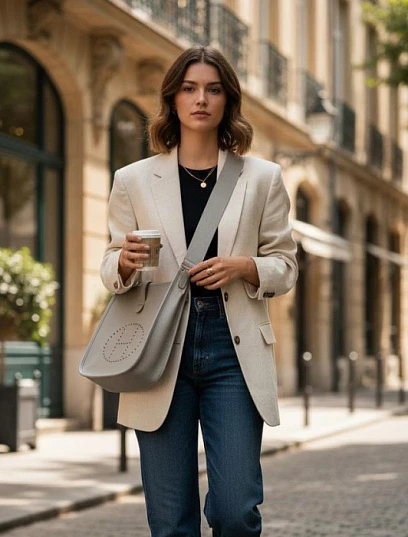 HERMES Женская сумка Evelyne 29 см 8L/Beton Clemence