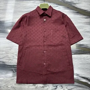 GUCCI Мужская жаккардовая рубашка короткие рукава