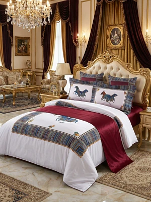 HERMES Постельное бельё с принтом лошади