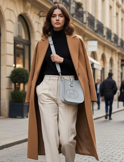 HERMES Женская сумка Evelyne 16 см 08/Blue pale Clemence