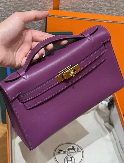 HERMES Женская сумка Kelly Pochette 22 см P9/Anemone Swift