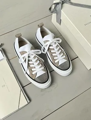 BRUNELLO CUCINELLI Женские кеды с текстильными вставками