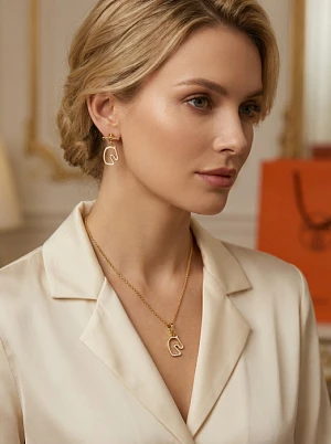 HERMES Женские колье и серьги с лошадкой