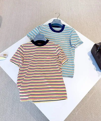 PRADA Женская футболка хлопок в полоску