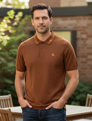 BURBERRY Мужская футболка-поло хлопковая