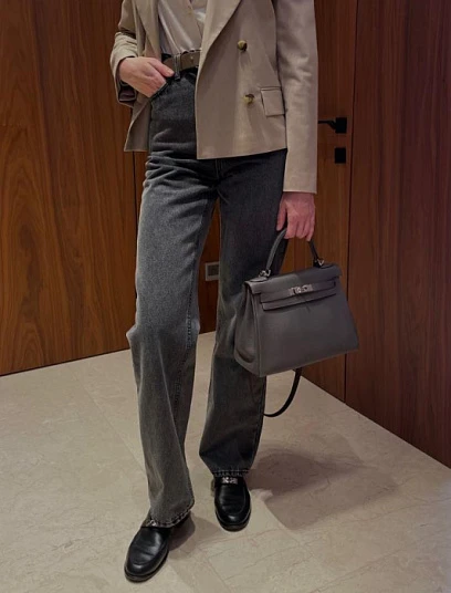 HERMES Женская сумка Kelly 35 см 0L/Gris Mayer Togo