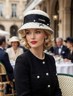 CHANEL Женская шляпа из мягкой натуральной шерсти