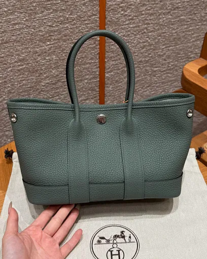 HERMES Женская сумка Garden party 23 см 63/Vert Amanda Negonda