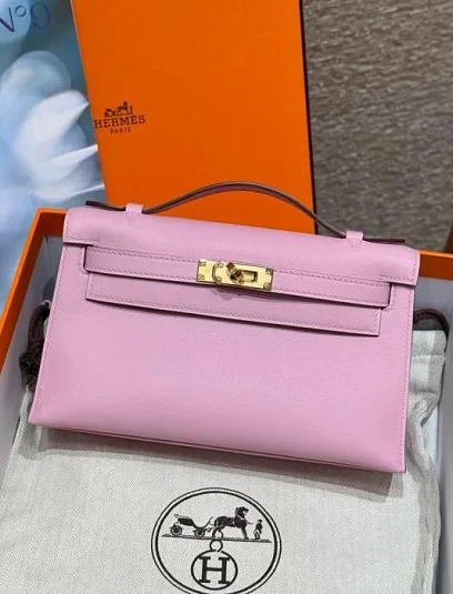 HERMES Женская сумка Kelly Pochette 22 см x9/mauve Swift