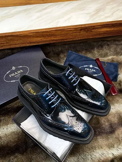 PRADA Мужские туфли-дерби из коровьей кожи