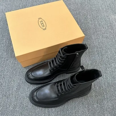 TOD'S Мужские высокие ботинки из телячьей кожи