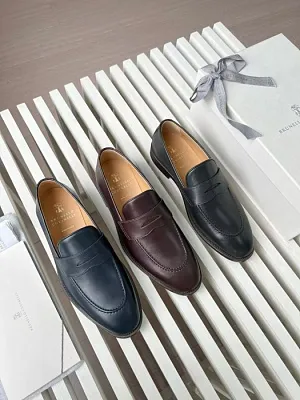 BRUNELLO CUCINELLI Мужские кожаные пенни-лоферы 