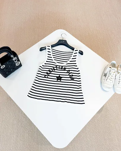 CHRISTIAN DIOR Женский топ лён, кашемир и шёлк