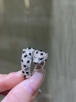 CARTIER Мужское кольцо Panthère белое золото, бриллианты и ониксы