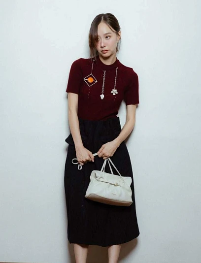 PRADA Женская футболка бордовая