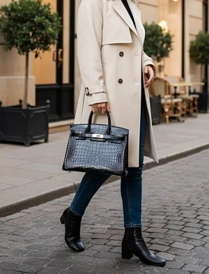 HERMES Женская сумка Birkin 30 см ck89/noir Niloticus