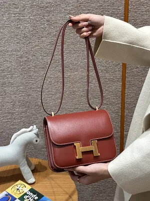 HERMES Женская сумка Constance 19 см 36/Brique Box