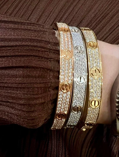 CARTIER Браслет Love желтое и белое золото с бриллиантами