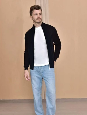 BRUNELLO CUCINELLI Мужской джемпер из кашемира черный