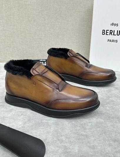 BERLUTI Мужские ботинки из воловьей кожи высокие 