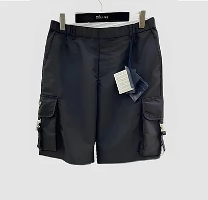 PRADA Мужские шорты нейлон черные