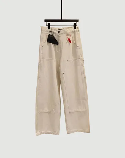 PRADA Мужские брюки белые свободный крой