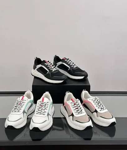 PRADA Мужские кроссовки телячья кожа