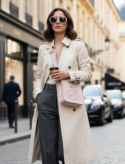 HERMES Женская сумка Evelyne 16 см 09/Mauve pale Clemence