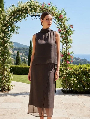 BRUNELLO CUCINELLI Женский костюм шёлк и лён 