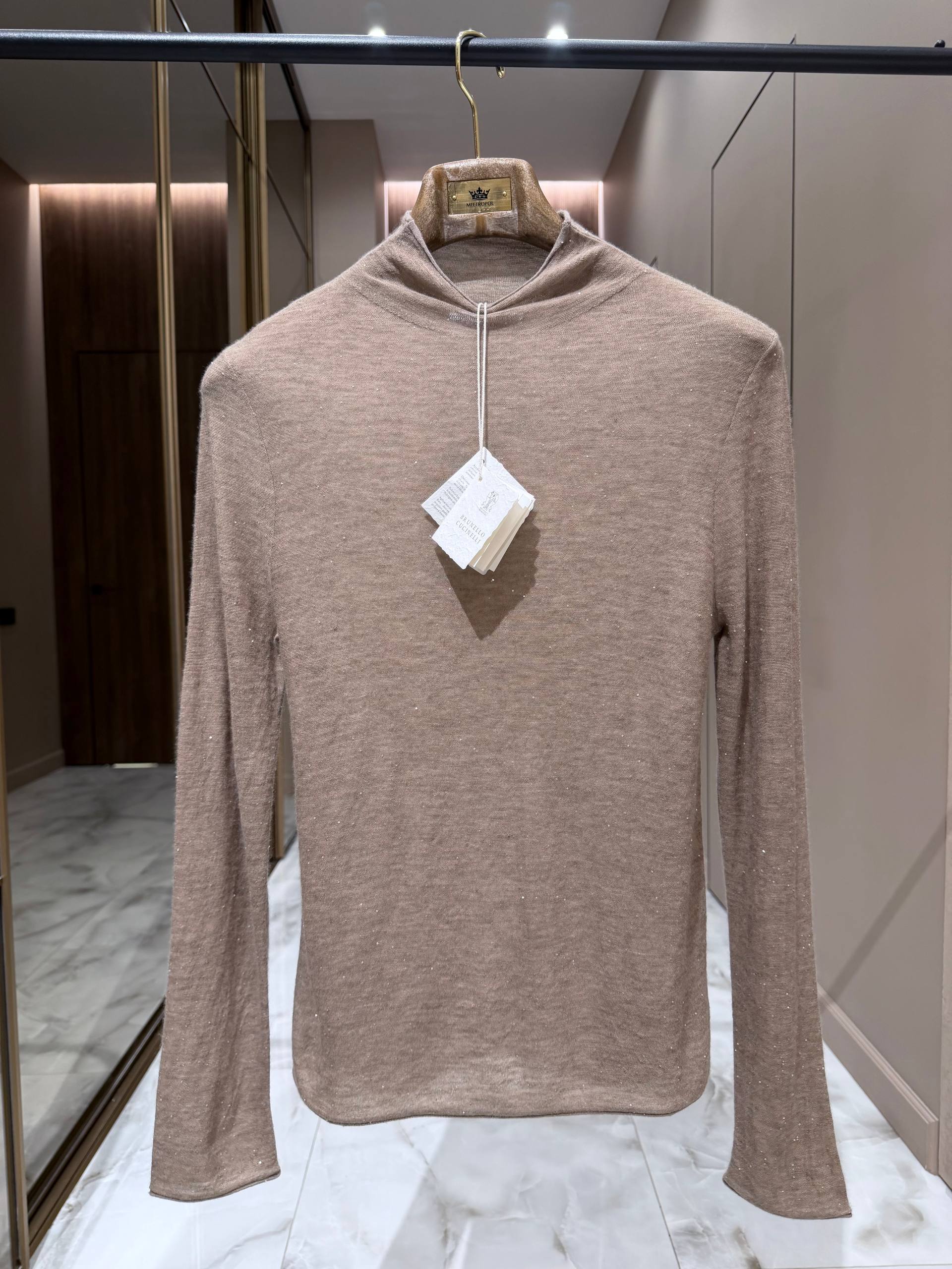 BRUNELLO CUCINELLI Женская водолазка с микро-пайетками