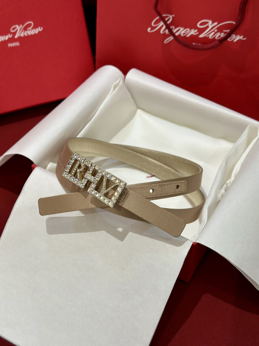 ROGER VIVIER Женский ремень из атласа с пряжкой инициалы