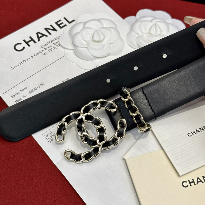 CHANEL Женский ремень плетеной пряжкой CC