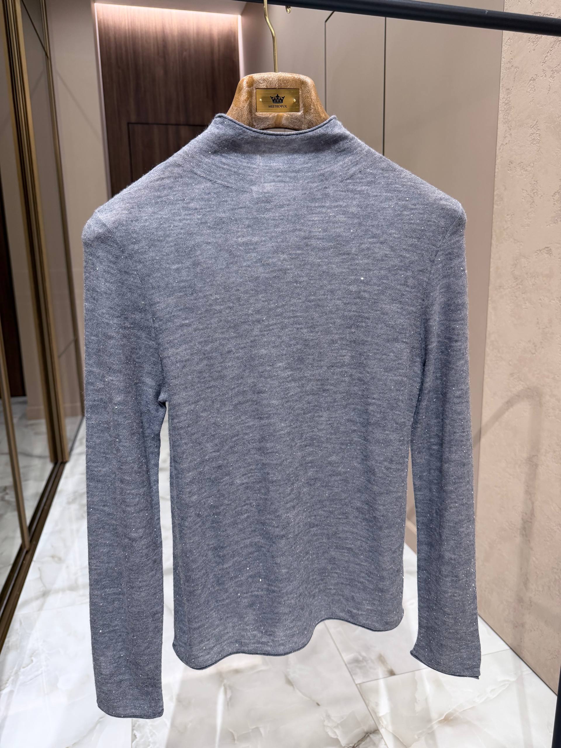 BRUNELLO CUCINELLI Женская водолазка с микро-пайетками