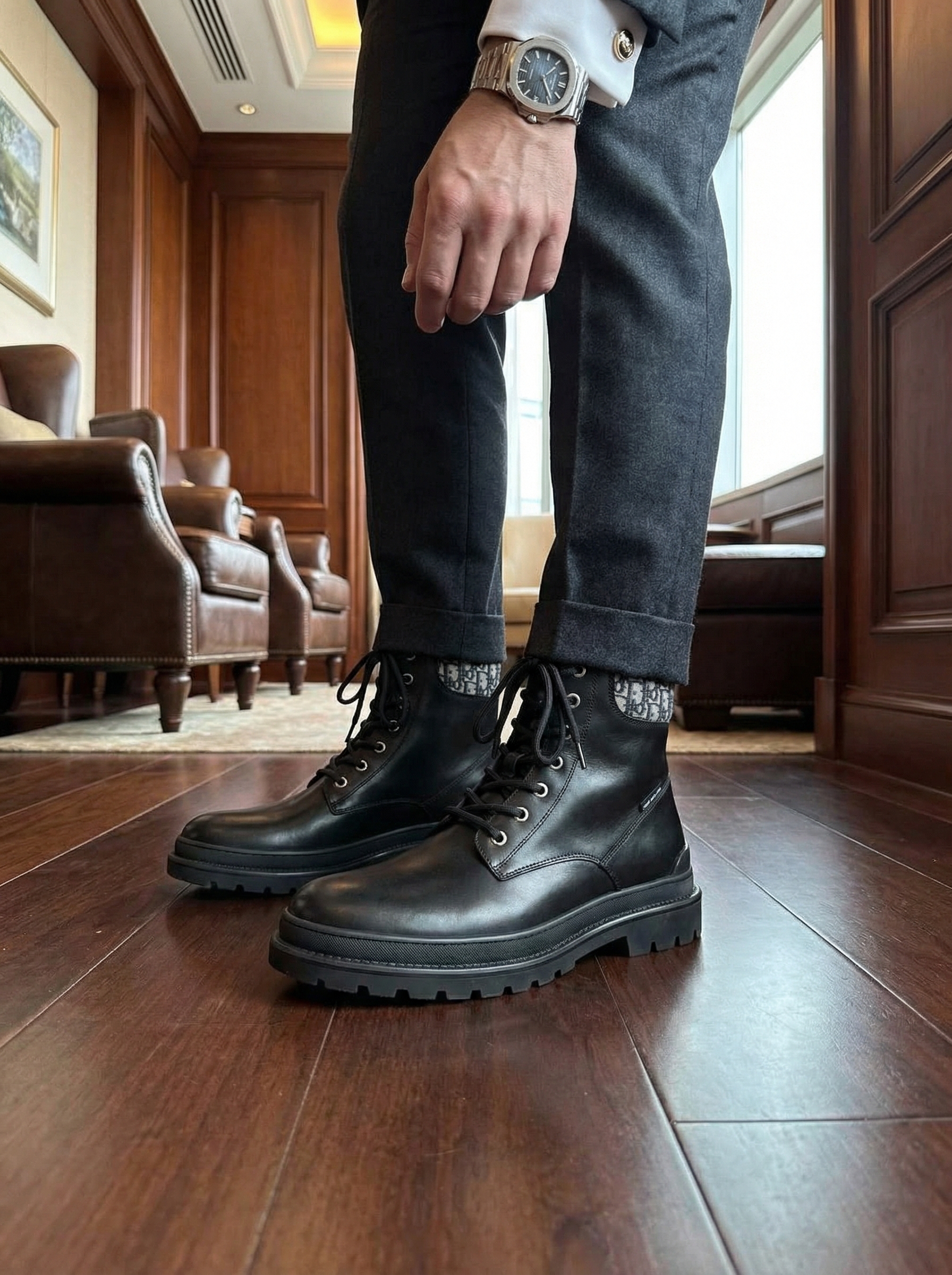 CHRISTIAN DIOR Мужские ботинки Oblique