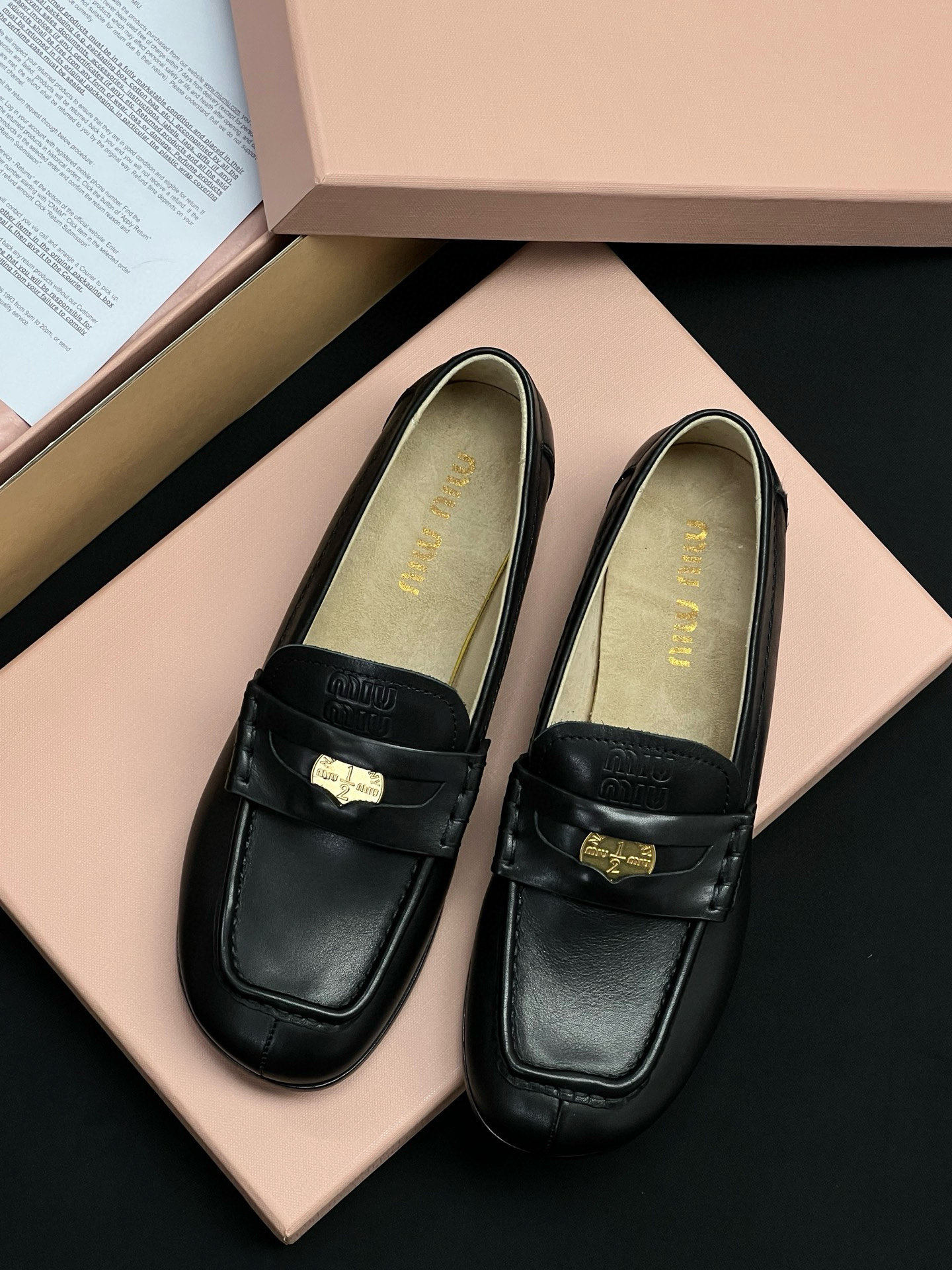 MIU MIU Женские лоферы с квадратным носком