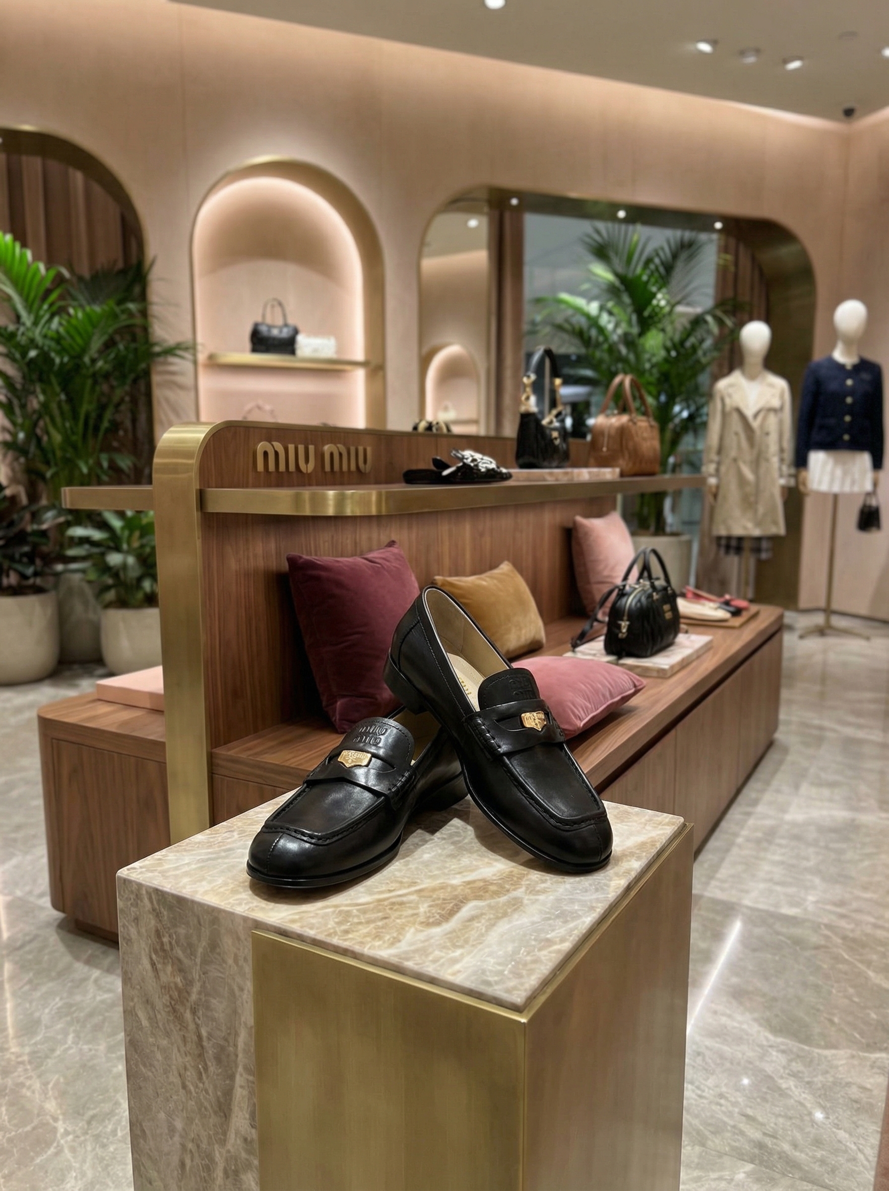 MIU MIU Женские лоферы с квадратным носком