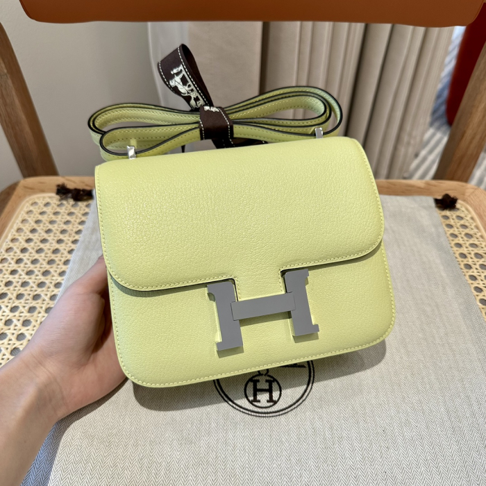 Hermes Женская сумка Constance 19 см Y6/Vert Absinthe Chever