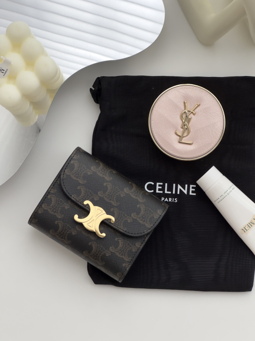  CELINE Женский кошелёк TRIOMPHE из канвы