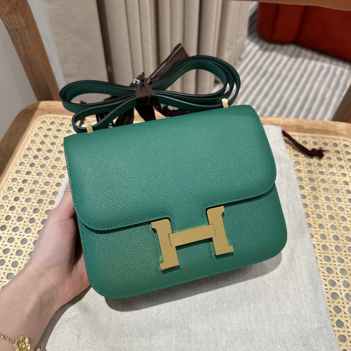 Hermes Женская сумка Constance 19 см z6/Malachite Epsom