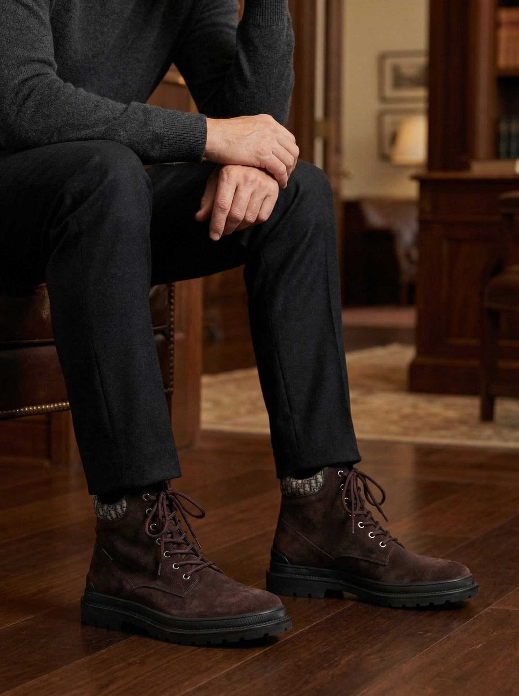 CHRISTIAN DIOR Мужские ботинки Oblique